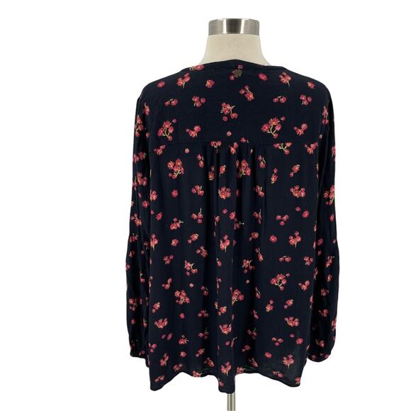 Billabong Floral Boho Top Size Large Black‎ - Picture 5 of 11